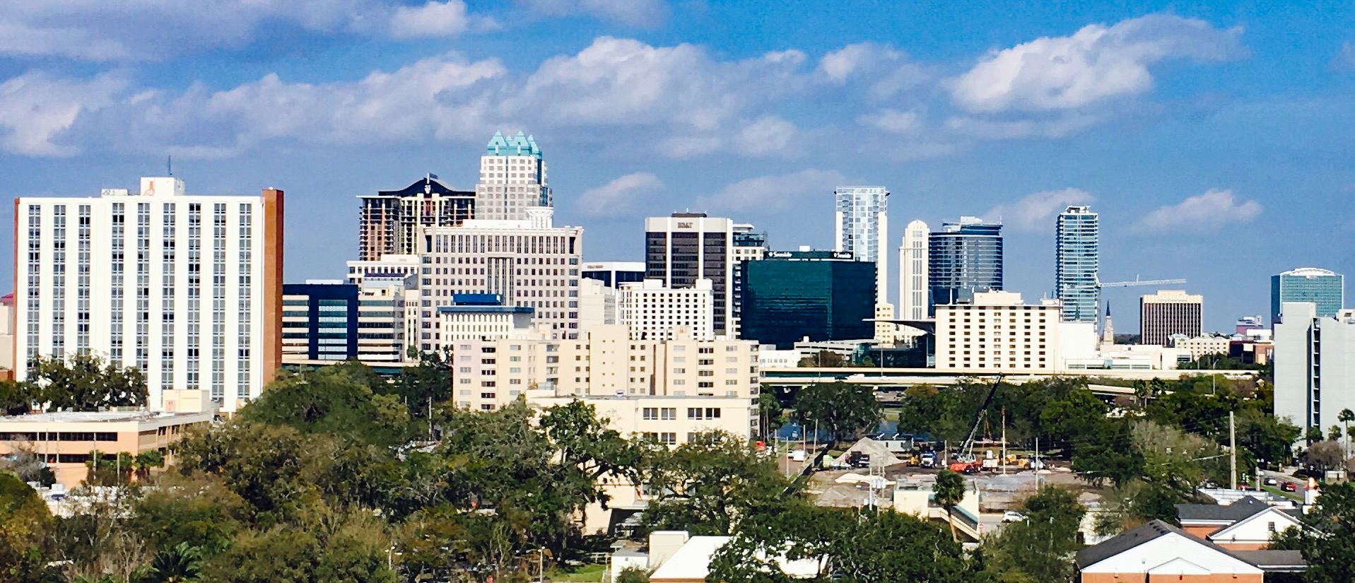 Skyline of Orlando, FL looking north.